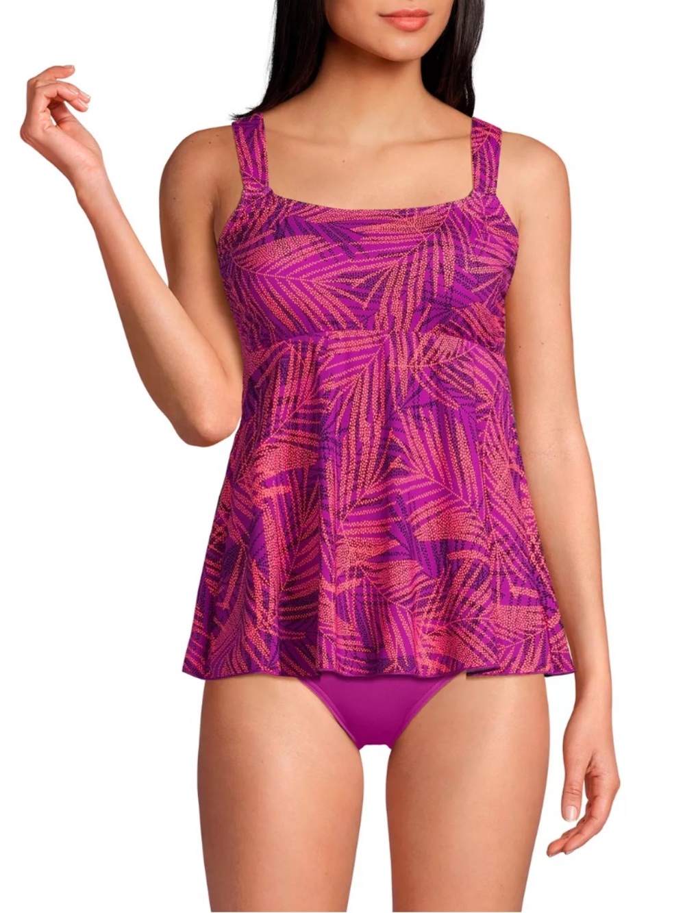 Women's Lands' End Flutter Empire UPF 50 Tankini Swimsuit Top XL